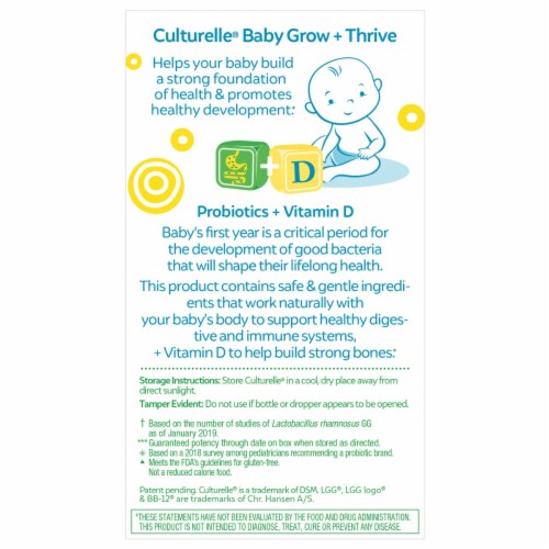 Culturelle Baby Grow + Thrive Probiotic + Vitamin D Drops Perspective: back