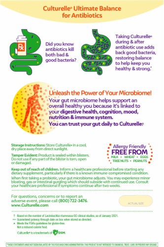 Culturelle® Adult Ultimate Balance Probiotic for Antibiotics Perspective: back