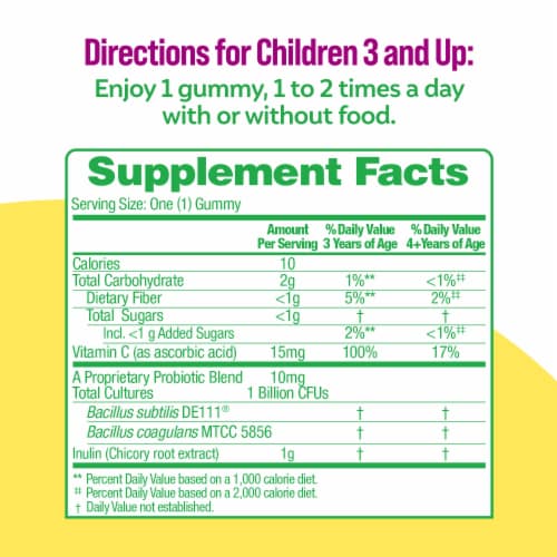 Culturelle® Kids Berry Blast Flavor Probiotic Gummies Perspective: back