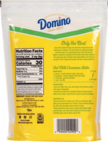 Domino Organic Raw Cane Sugar Perspective: back