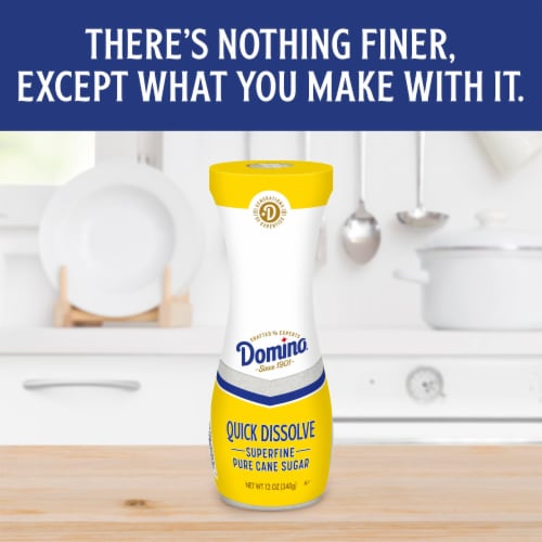 Domino Quick Dissolve Superfine Pure Cane Sugar Flip Top Canister Perspective: back