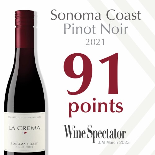 La Crema Sonoma Coast Pinot Noir California Red Wine Half Bottle Perspective: back