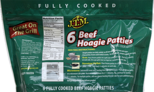 J.T.M.® Fully Cooked Beef Hoagie Patties Perspective: back