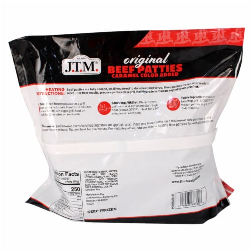 J.T.M.® Original Beef Patties Perspective: back