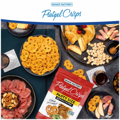 Snack Factory Everything Pretzel Crisps 14 OZ Party Size Bag Perspective: back