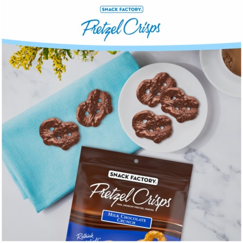 Snack Factory Pretzel Crisps Milk Chocolate Covered Pretzels Perspective: back