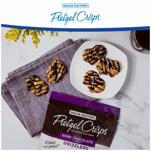 Snack Factory® Dark Chocolate Drizzlers Pretzel Crisps Perspective: back