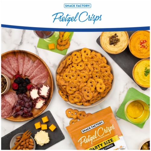 Snack Factory Cheddar Cheese Party Size Pretzel Crisps® Perspective: back
