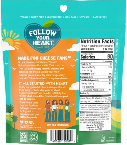 Follow Your Heart® Dairy Free Cheddar Shredded Cheese Fine Cut