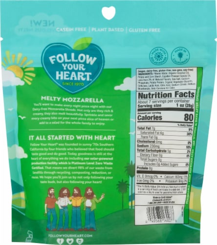 Follow Your Heart® Finely Shredded Mozzerella Dairy-Free Cheese Perspective: back