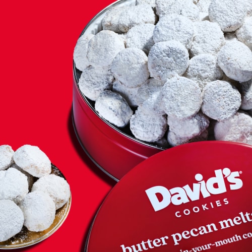 David's® Cookies Butter Pecan Meltaways Tin Perspective: back