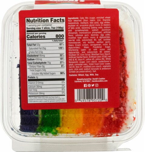 David's® Cookies Rainbow Cake Slice Perspective: back