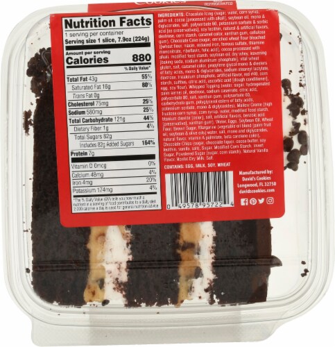 David's Cookies Marshmallow Cookie Dough Cake Slice Perspective: back