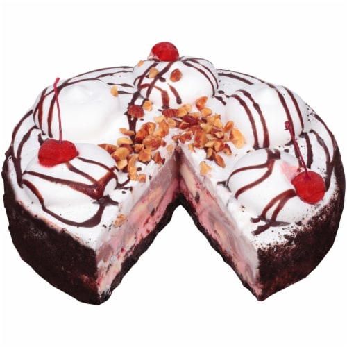 Jon Donaire 8" Banana Split Ice Cream Cake with Chocolate, Banana and Strawberry Icing, Serves 12 Perspective: back