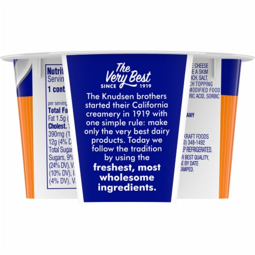 Knudsen® Cottage Doubles Low Fat Cottage Cheese & Peach Topping Perspective: back
