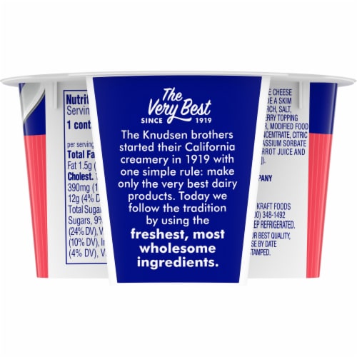 Knudsen Cottage Doubles Strawberry Topping & Low Fat Cottage Cheese Cup Perspective: back