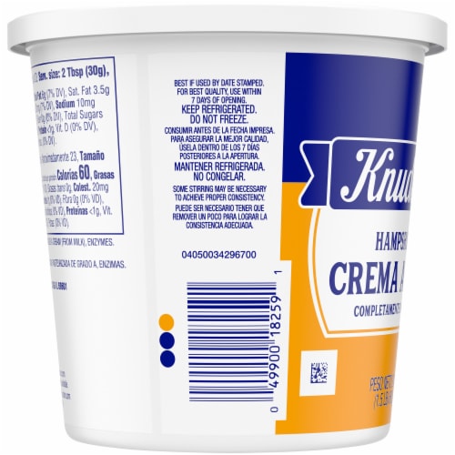 Knudsen Hampshire Sour Cream Perspective: back
