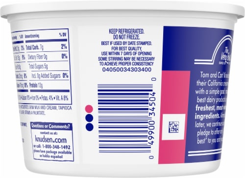 Knudsen Small Curd Low Fat Cottage Cheese Perspective: back
