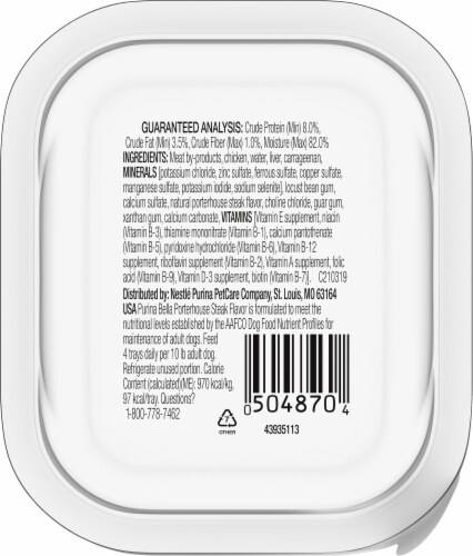 Bella Porterhouse Steak Flavor in Savory Juices Small Breed Wet Dog Food Perspective: back