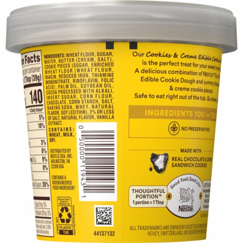 Nestle Toll House Cookies and Creme Edible Cookie Dough Perspective: back