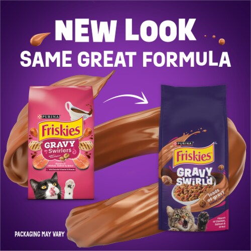 Purina Gravy Swirlers Adult Dry Cat Food Chicken, Salmon & Gravy Flavors Perspective: back