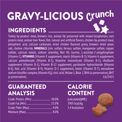 Purina Friskies Party Mix Cat Treats Gravy-licious Crunch Turkey and Gravy Flavors Perspective: back