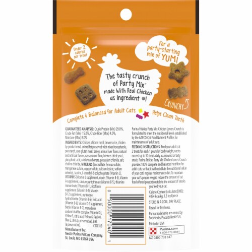 Friskies® Party Mix Chicken Lovers Crunch Cat Treats Perspective: back