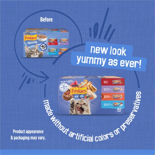 Purina Friskies Shreds Wet Cat Food Variety Pack Perspective: back