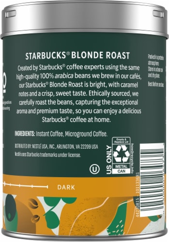 Starbucks® Blonde Roast Premium Instant Coffee Perspective: back