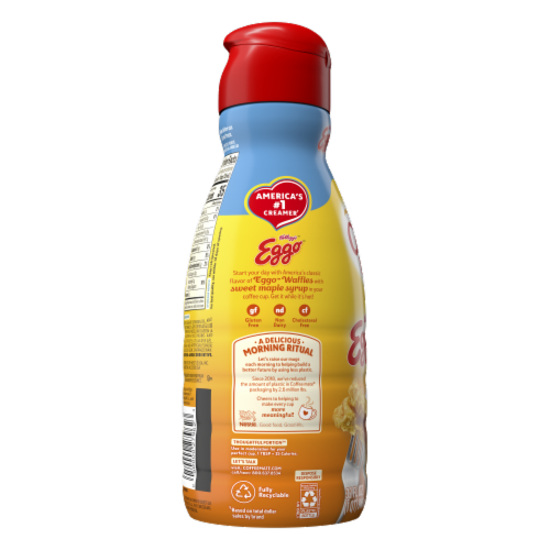 Nestle Coffee Mate Eggo Waffles with Maple Syrup Liquid Coffee Creamer Perspective: back
