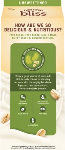 Natural Bliss Unsweetened Oat Milk Perspective: back