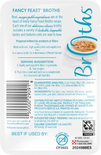 Fancy Feast Broths Tuna & Vegetables Wet Cat Food Perspective: back