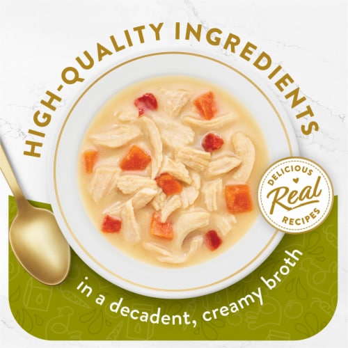 Purina Fancy Feast Broths Wet Cat Food Complement Creamy Chicken & Vegetables Perspective: back