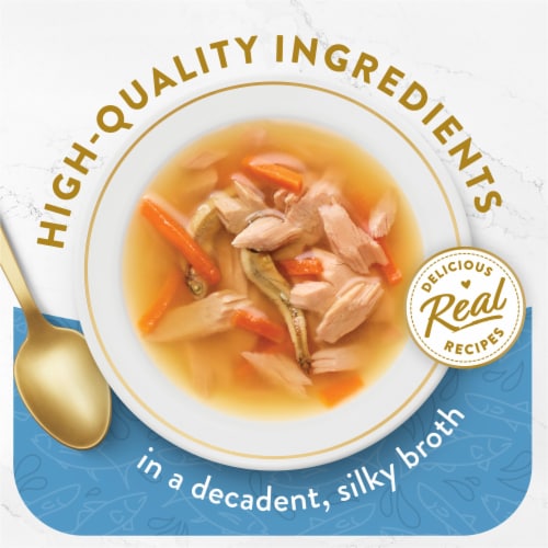 Purina Fancy Feast Broths Wet Cat Food Complement Creamy Tuna, Anchovies & Whitefish Perspective: back