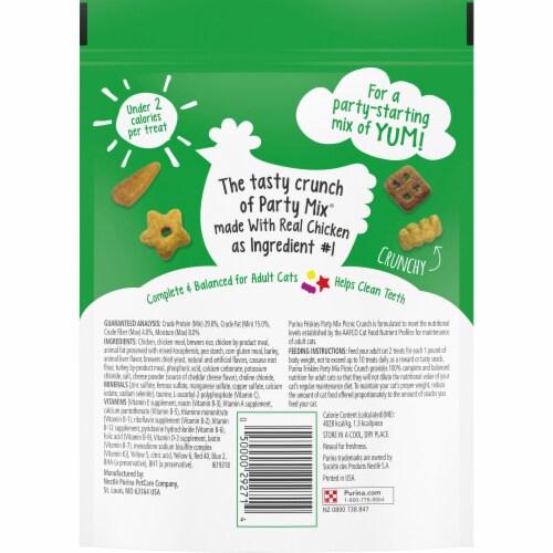 Friskies Party Mix Picnic Crunch Cat Treats Perspective: back