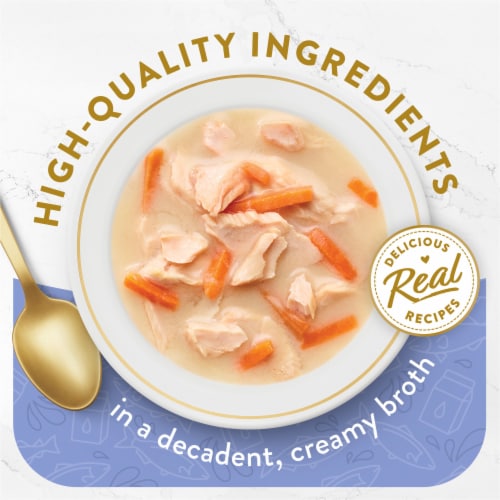 Purina Fancy Feast Broths Wet Cat Food Complement Creamy Wild Salmon & Whitefish Perspective: back