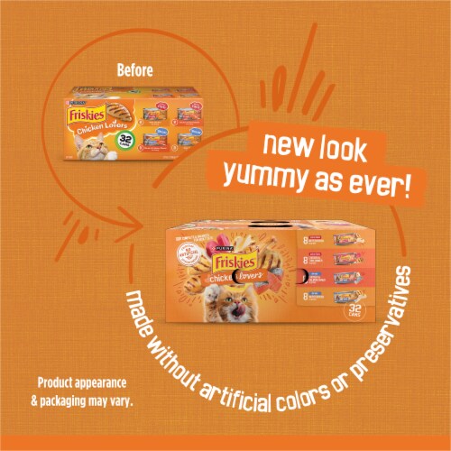 Friskies® Chicken Lovers Prime Filets & Shreds in Gravy Wet Cat Food Variety Pack Perspective: back