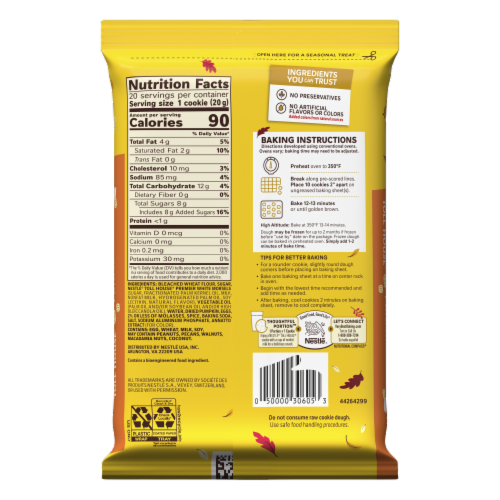 Nestle® Toll House® Pumpkin Spice Cookie Dough Perspective: back