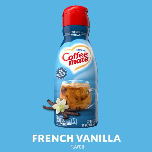 Coffee Mate French Vanilla Flavored Coffee Creamer Non-Dairy Gluten-Free Perspective: back