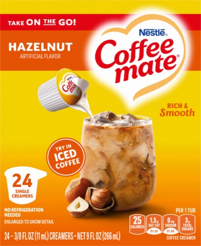 Coffee-mate® Hazelnut Flavored Single Serve Creamers Perspective: back