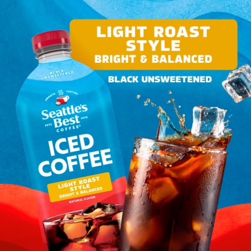 Seattle’s Best Iced Coffee Light Roast Style Black Unsweetened Ready to Drink Coffee Perspective: back