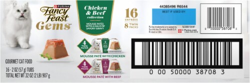 Purina® Fancy Feast® Gems® Chicken & Beef Mousee Pates with Gravy Wet Cat Food Single-Serve Packs Perspective: back