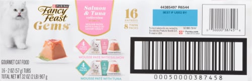 Purina® Fancy Feast® Gems® Salmon & Tuna Mousse Pates with Gravy Wet Cat Food Single-Serve Packs Perspective: back