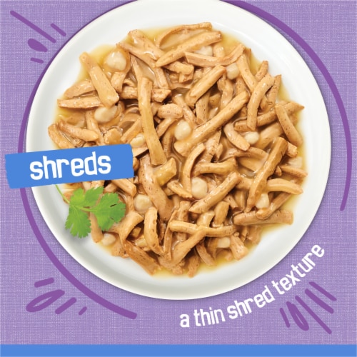 Purina Friskies Shreds Wet Cat Food in Gravy Turkey & Cheese Dinner Perspective: back