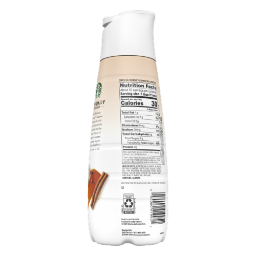 Starbucks® Non-Dairy Almondmilk & Oatmilk Pumpkin Spice Latte Creamer Perspective: back