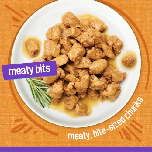 Friskies Meaty Bits Chicken Dinner in Gravy Wet Cat Food Perspective: back