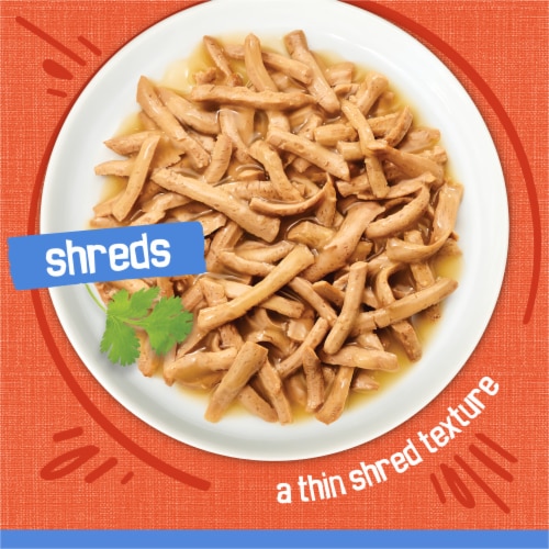Purina® Friskies® Shreds Chicken & Salmon Dinner in Gravy Wet Cat Food Perspective: back