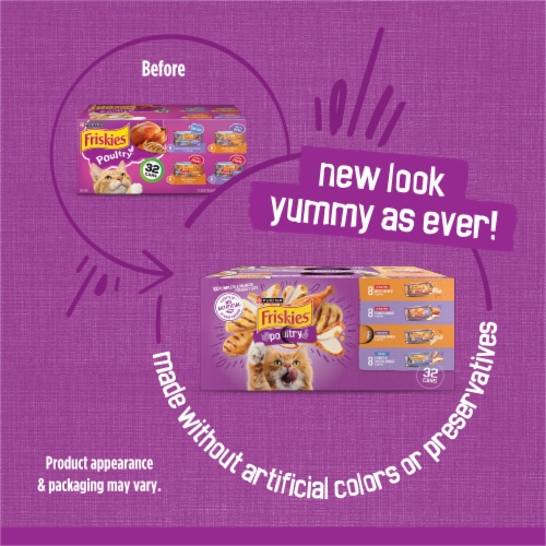 Friskies® Poultry in Gravy Wet Cat Food Variety Pack Perspective: back