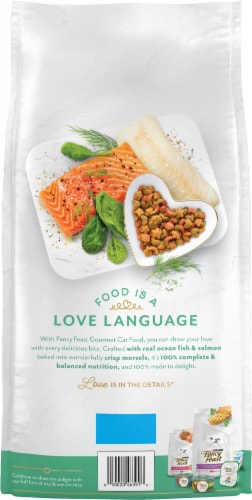 Fancy Feast Ocean Fish & Salmon and Accents of Garden Greens Dry Cat Food Perspective: back