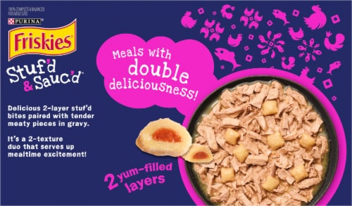 Friskies Stuf'd & Sauc'd Wet Cat Food Variety Pack Perspective: back